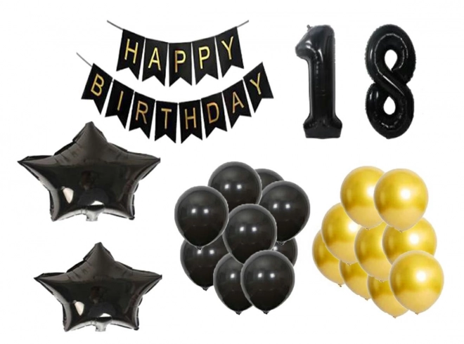 Set mit Geburtstagsdekorationen zum 18. Geburtstag