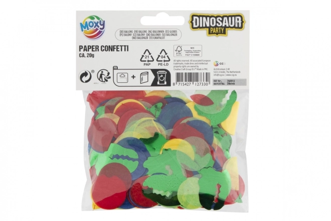 Papierkonfetti Dino-Motiv