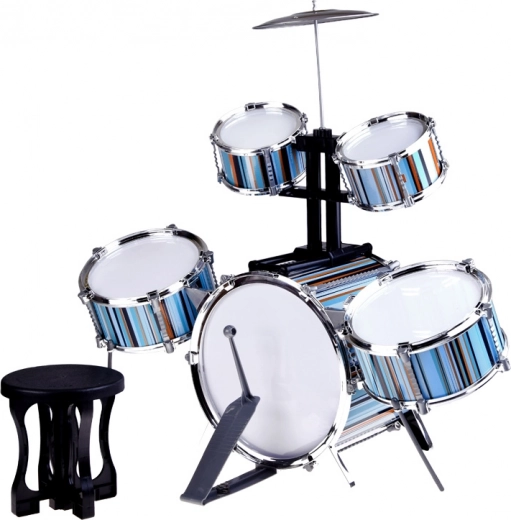Komplettes 5-teiliges Set mit Becken und Drumsticks