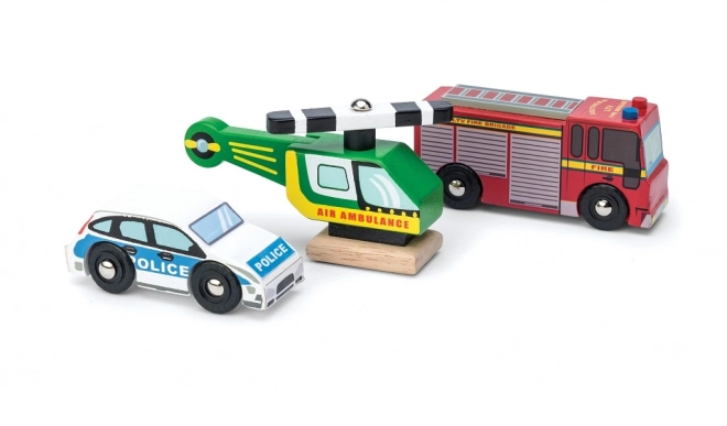 Le Toy Van Rettungsfahrzeug-Set aus Holz