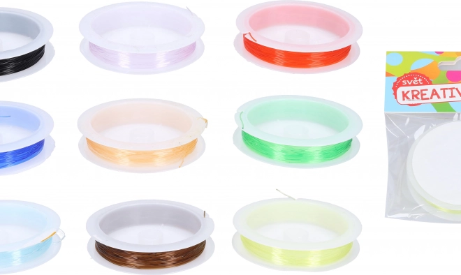 Elastischer, farbiger Perlenfaden 0,6 mm, 7 m (9 Farben)