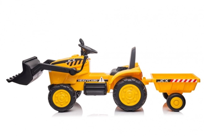 Kinder-Elektrotraktor mit Anhänger Gelb