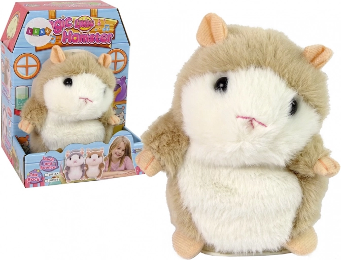Interaktiver sprechender Plüsch-Hamster braun, der Wörter wiederholt