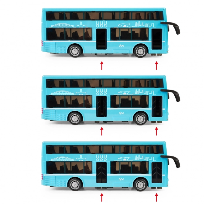 Zweistöckiger Bus Spielzeug blau 20 cm