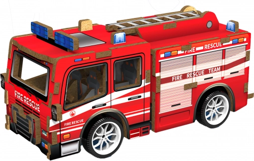 3D Puzzle Holz-Feuerwehrauto 12 cm