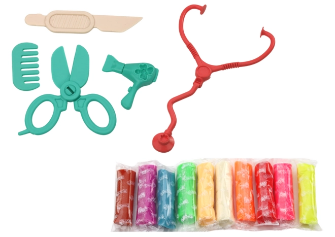 Bunte Knete und kreative Werkzeuge