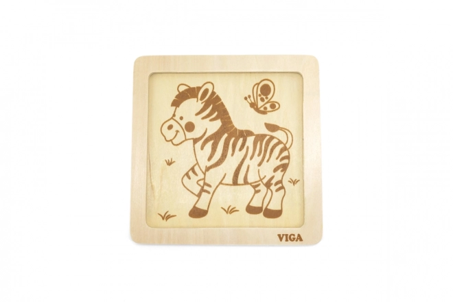 Holzpuzzle Zebra 4-teilig