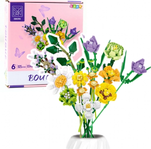 Konstruktions-Bausatz dekorativer Blumenstrauß aus Blüten, 925 Teile