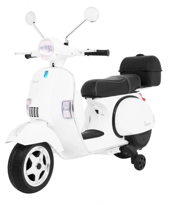 Elektrischer Vespa-Roller für Kinder mit Stützrädern und Audiosystem