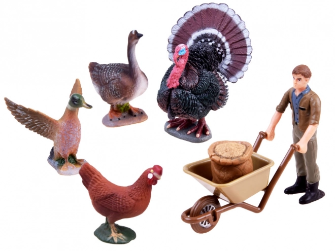 Tierfiguren Bauernhof Spielset mit Huhn und Strauß – A