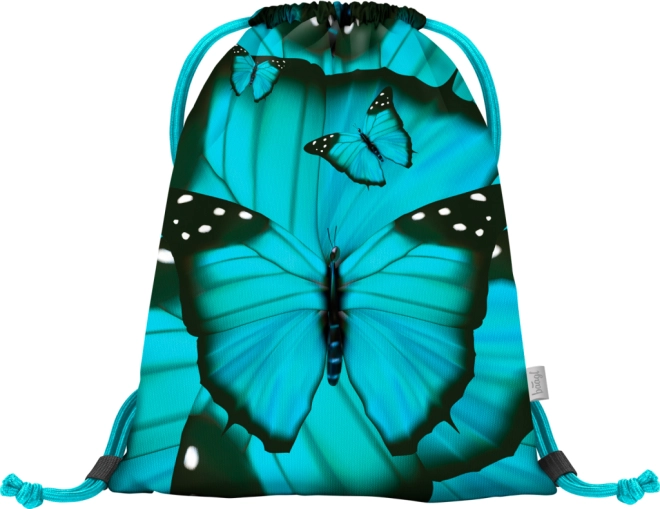 Design mit türkisfarbenem Schmetterling