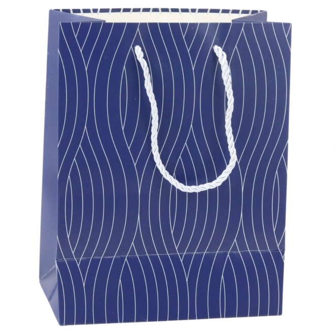 Geschenktasche silberne gewellte Linien