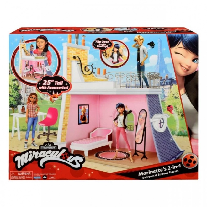 Miraculous Marinette 2in1 Schlafzimmer und Balkon Spielset