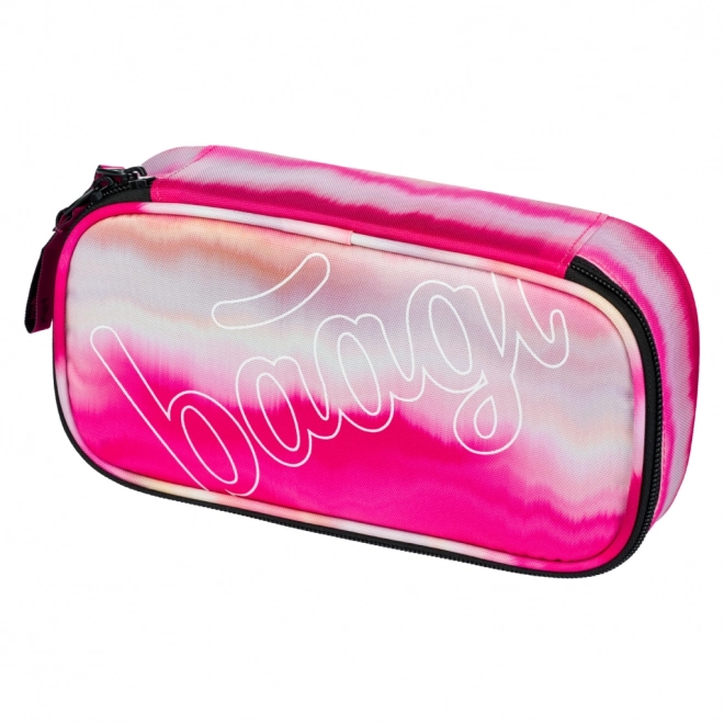 Baagl 3er Set Skate Rosa Streifen: Rucksack, Federmäppchen, Beutel