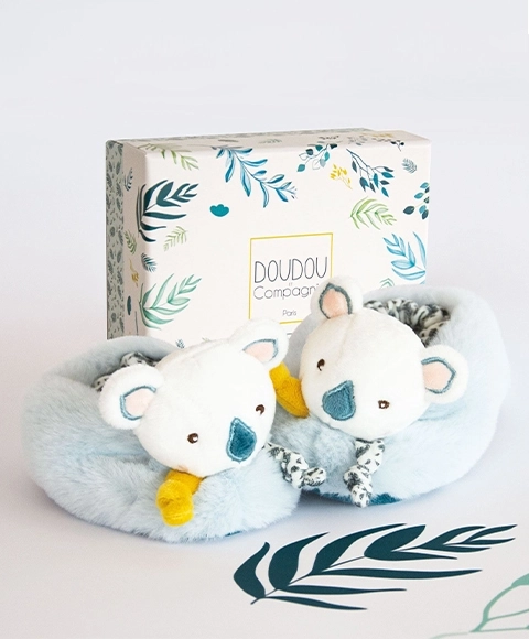 Doudou Geschenkset - Erstes Paar Schuhe mit Rassel