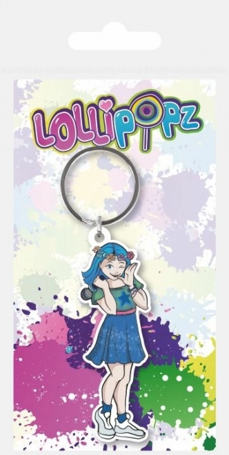 Blaue Lollipopz Gummi-Schlüsselanhänger