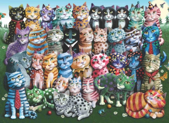 Puzzle Katzen Familienzusammenführung 1000 Teile