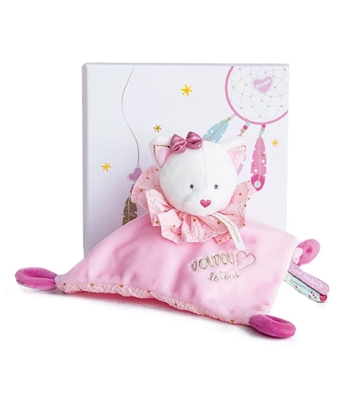 Doudou Geschenkset - Plüsch-Kuscheltier Rosa Katze