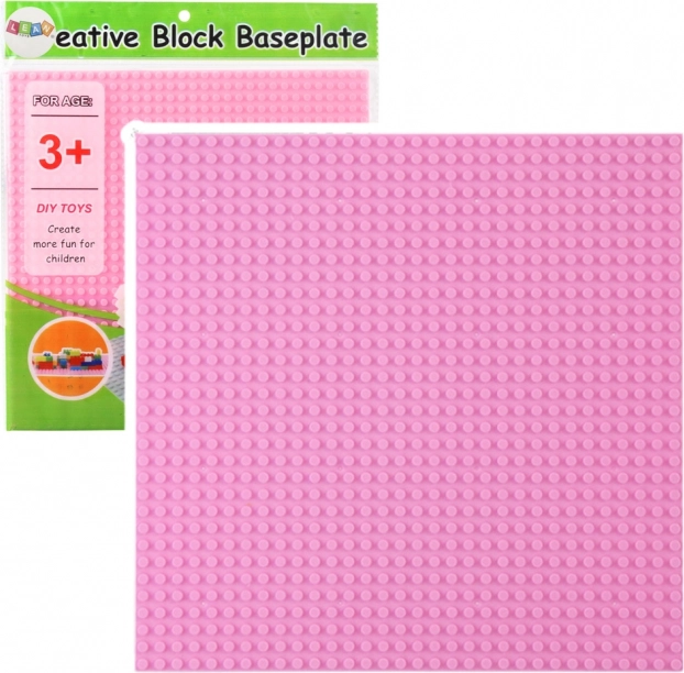 Rosa Konstruktionsplatte für Baukästen 25,5x25,5 cm