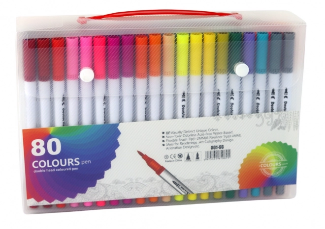 Doppelendige Marker-Set mit 80 Farben im Organizer