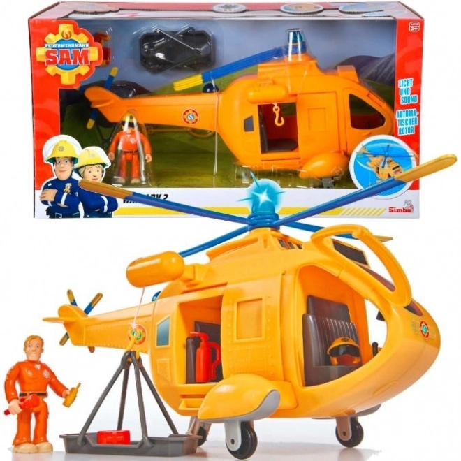 Helikopter Wallaby II mit Figur Feuerwehrmann Sam