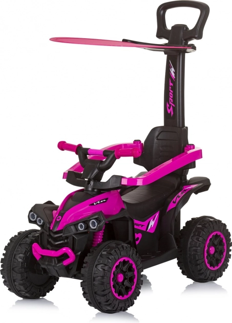 Chipolino Rutschauto mit Verdeck und Schubstange ATV Pink