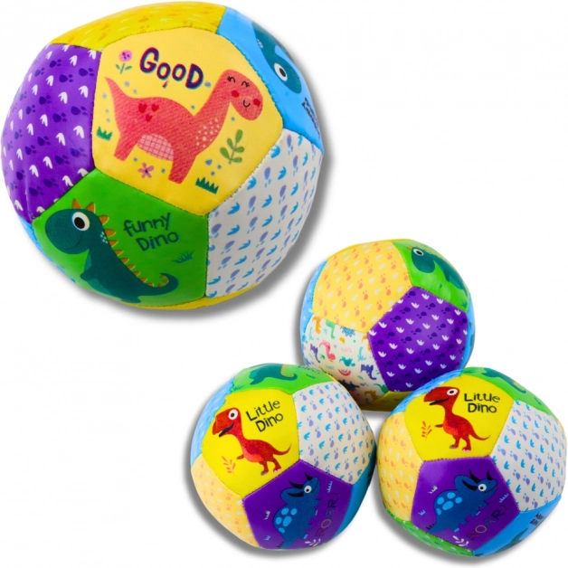 Set mit weichen Dinosaurierbällen 9 cm 3 Stk