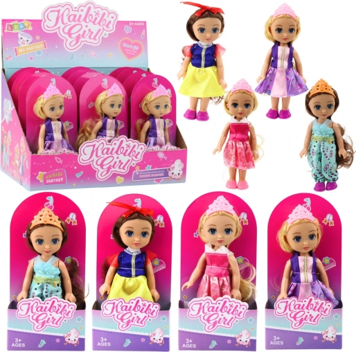 Mini-Puppe Prinzessin mit Krone 17 cm