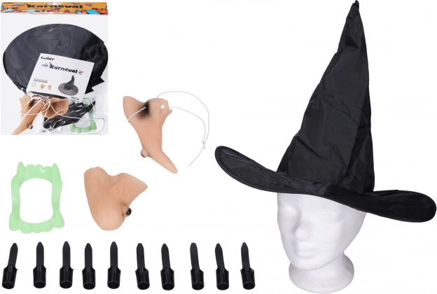 Hexen-Kostümset mit Hut und Accessoires