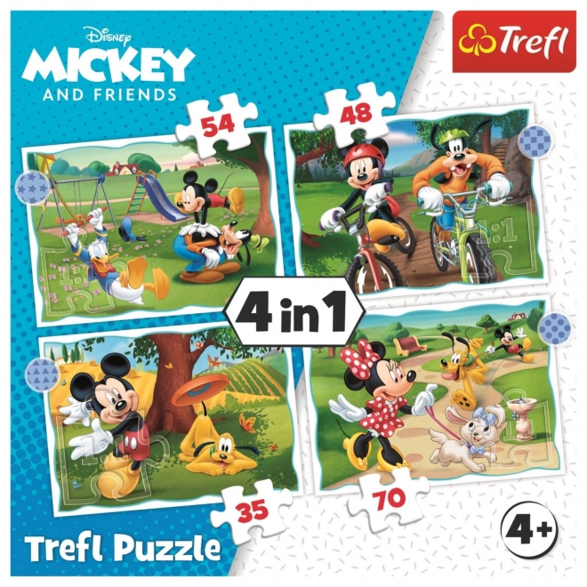 Puzzle 4 in 1 Ein toller Tag mit Micky