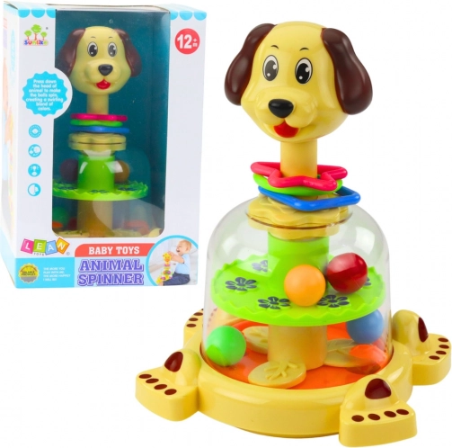 Bakelit-Karussell für Babys mit Hund und bunten Kugeln