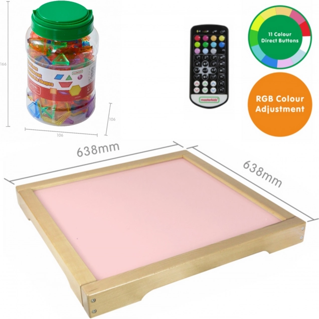 Leuchtendes LED-Panel Masterkidz mit Fernbedienung und Montessori-Blöcken 140 Stk.