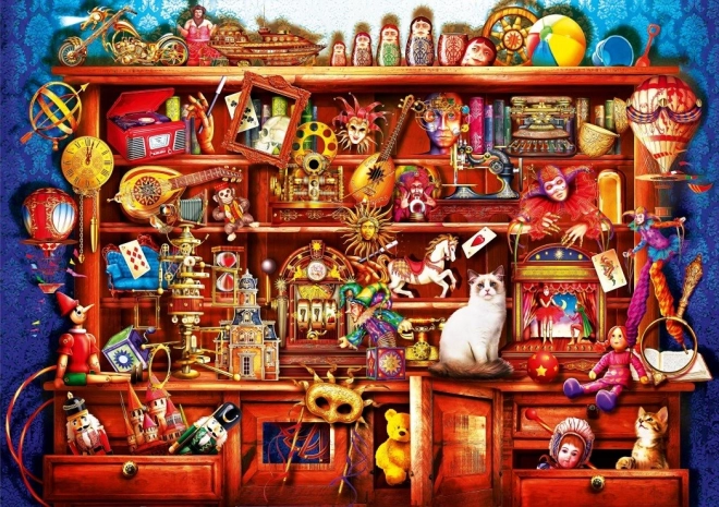 Blauer Vogel Puzzle Alte Werkbank mit Spielzeug 1000 Stück