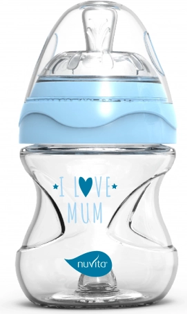 Nuvita Babyflasche aus Glas Blau 140 ml
