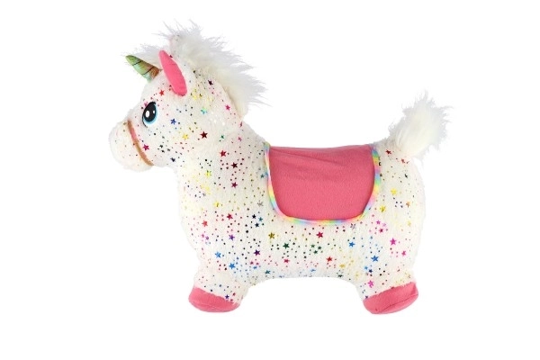 Hüpfspielzeug Einhorn Plüsch Weiß mit Sternen