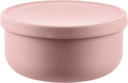 Silikonschüssel mit Deckel, Old Pink