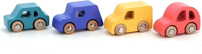 Set von 4 hölzernen Autos City von Vilacity
