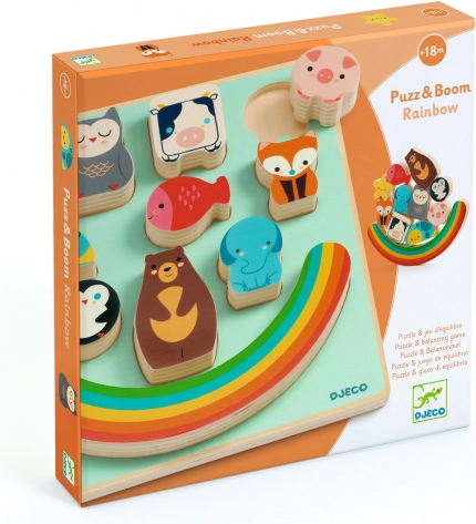Puzz & Boom Tiere mit Regenbogen von Djeco
