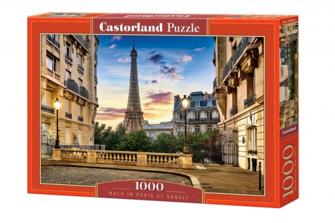 Puzzle 1000 Stücke Spaziergang in Paris bei Sonnenuntergang