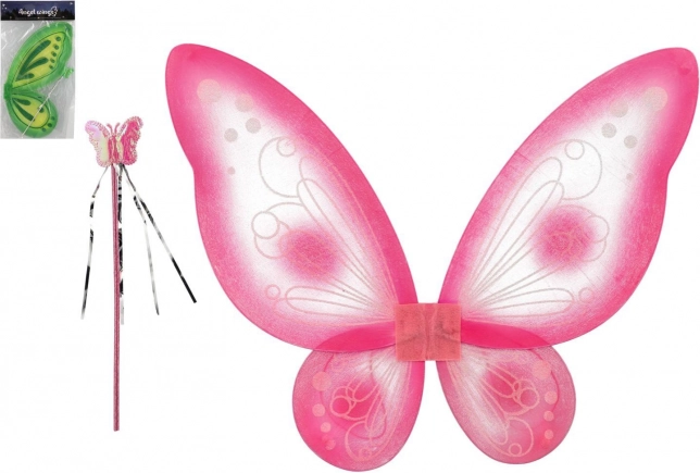 Schmetterlingsflügel mit Zauberstab für Kinder, 2 Farben