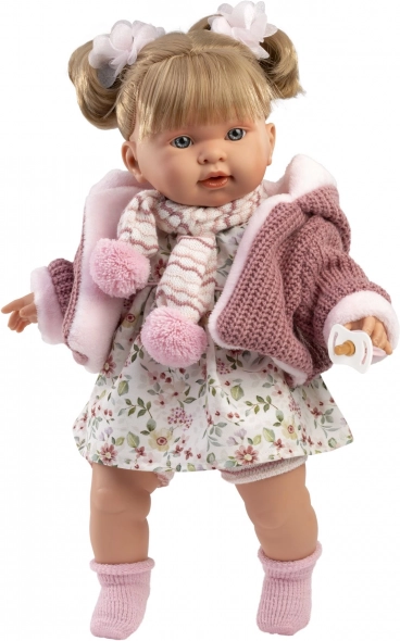 Realistische Puppe Llorens Alexandra mit Geräuschen, weicher Körper, 42 cm