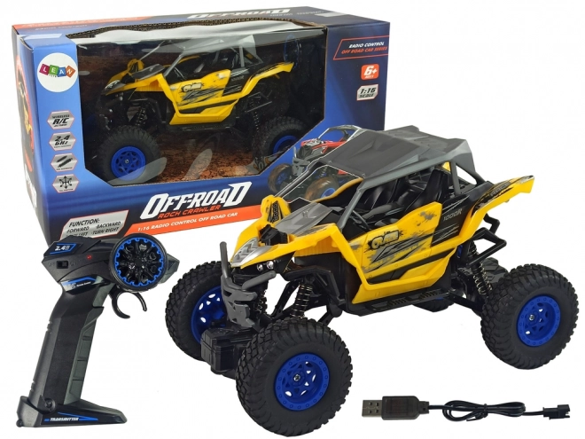Gelbes ferngesteuertes Offroad-Auto 1:16