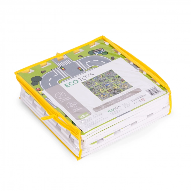 Große EVA-Schaummatte für Kinder Stadt 90,5x90,5 cm 21 Stk ECOTOYS