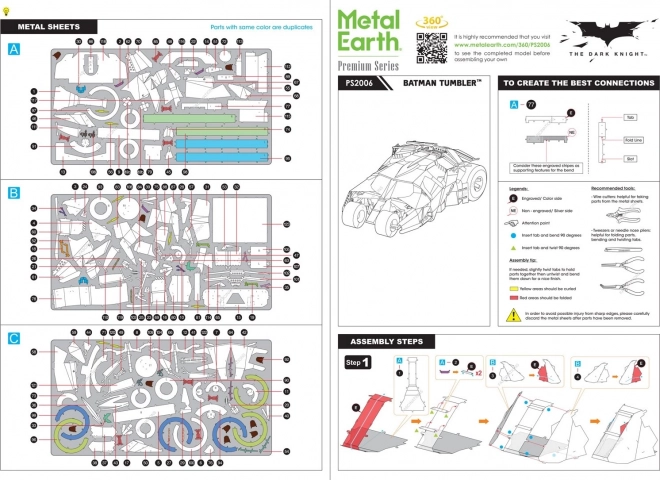 Metallbausatz 3D-Puzzle: BATMAN Tumbler