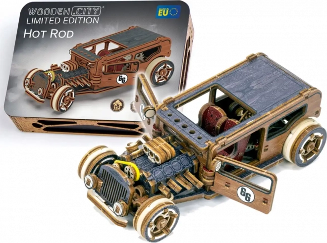 Holzpuzzle 3D Automodell Hot Rod Limitierte Edition