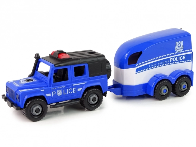 Geländewagen Polizei DIY Transporter mit Pferd