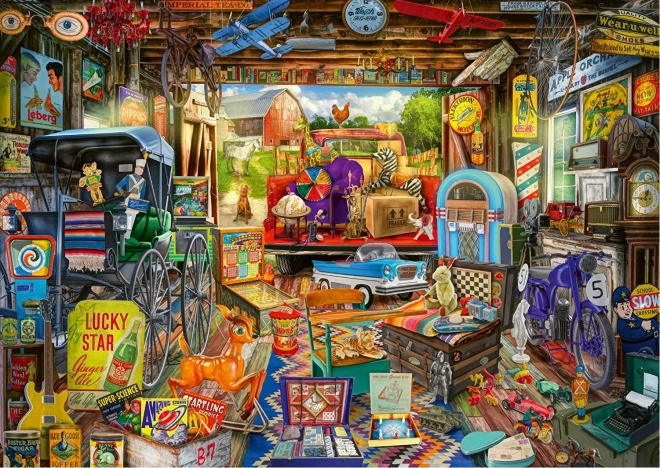 Puzzle Flohmarkt in der Garage 500 Teile