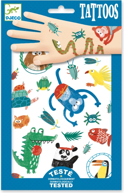 Kinder-Tattoos Dschungel-Tiere von Djeco