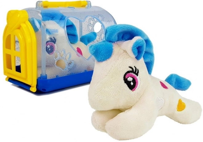Kleines Einhorn mit Tragebox - Plüschspielzeug