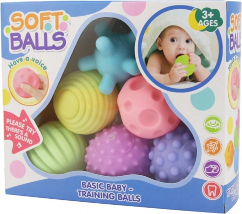 Sensorische Bälle für Kinder, pädagogisch, weich, bunt, 6 Stk.